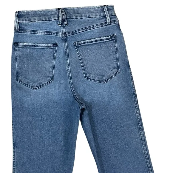 Good American Raw Hem Straight Jeans Size 8/29 Style GCSNF602T BLUE858