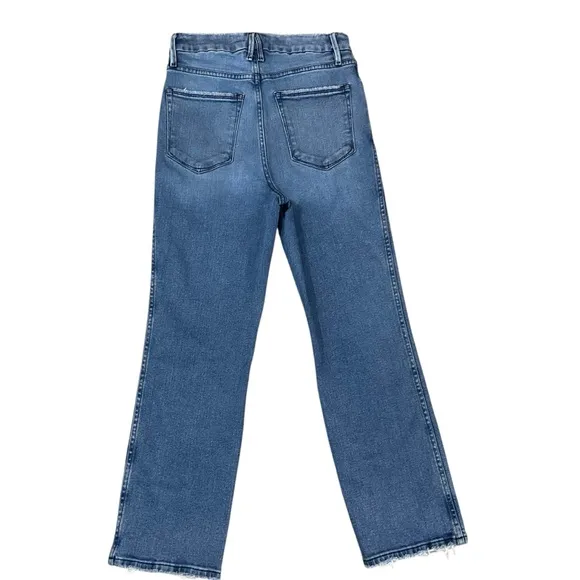 Good American Raw Hem Straight Jeans Size 8/29 Style GCSNF602T BLUE858