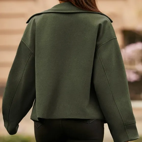 Green Versatile Collared Neck Jacket