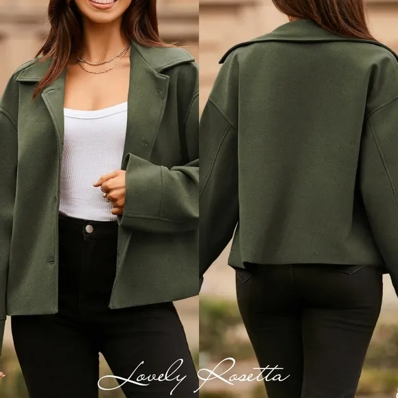 Green Versatile Collared Neck Jacket