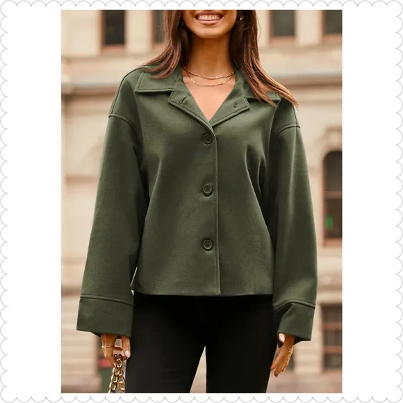 Green Versatile Collared Neck Jacket