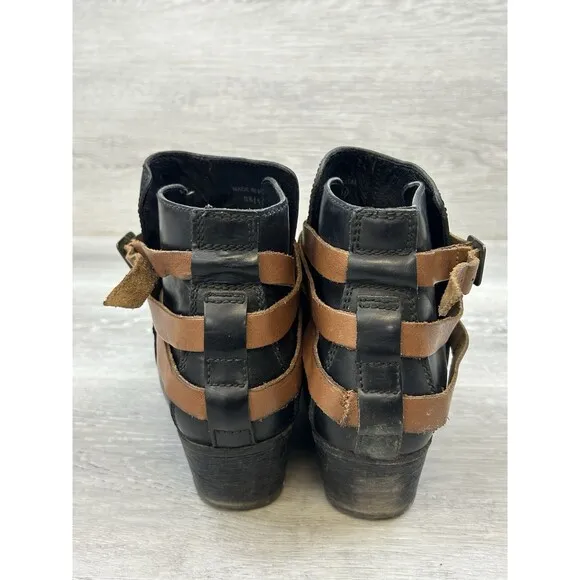 H BY HUDSON Madewell Horrigan Women’s Boots Buckle Belted Ankle   9.5