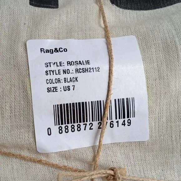 [H113] RAG &amp; CO [ROSALIE] Black Block Heeled Sandal, Size 7