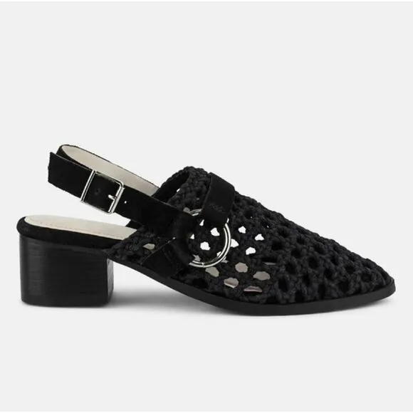 [H113] RAG &amp; CO [ROSALIE] Black Block Heeled Sandal, Size 7