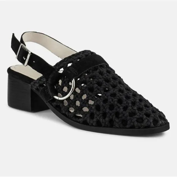 [H117] RAG &amp; CO [ROSALIE] Black Block Heeled Sandal, Size 6