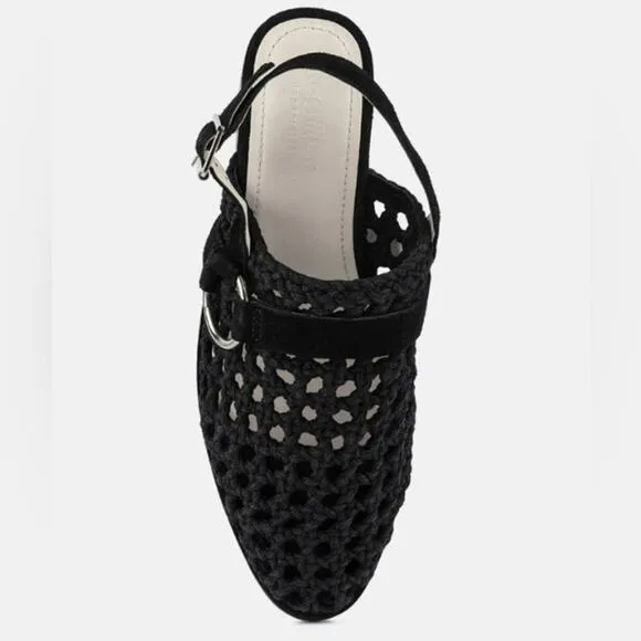 [H117] RAG &amp; CO [ROSALIE] Black Block Heeled Sandal, Size 6