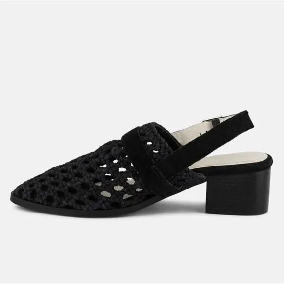 [H117] RAG &amp; CO [ROSALIE] Black Block Heeled Sandal, Size 6