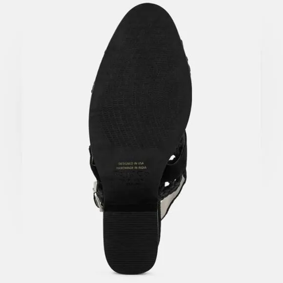 [H117] RAG &amp; CO [ROSALIE] Black Block Heeled Sandal, Size 6
