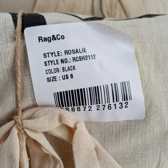 [H117] RAG &amp; CO [ROSALIE] Black Block Heeled Sandal, Size 6