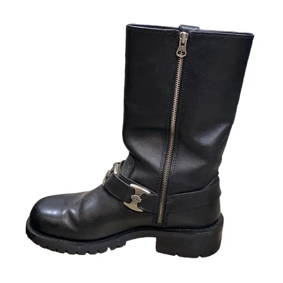 Harley Davidson Black Women’s Moto Leather Boots | Size 9.5 Great Condition