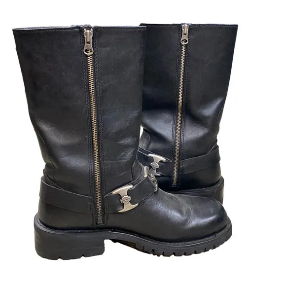 Harley Davidson Black Women’s Moto Leather Boots | Size 9.5 Great Condition