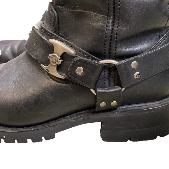 Harley Davidson Black Women’s Moto Leather Boots | Size 9.5 Great Condition