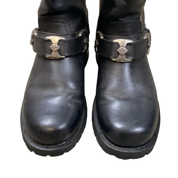 Harley Davidson Black Women’s Moto Leather Boots | Size 9.5 Great Condition