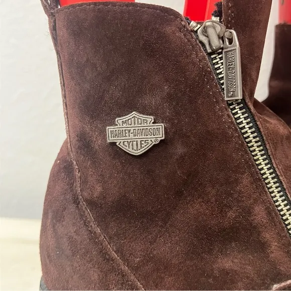 Harley Davidson Brown Suede Moto Boots Size 10