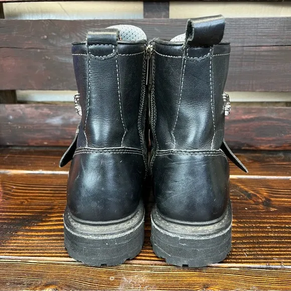 Harley Davidson Men’s Black Leather High Ankle Biker Boots
