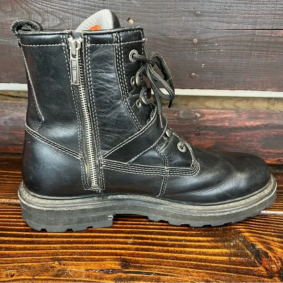 Harley Davidson Men’s Black Leather High Ankle Biker Boots