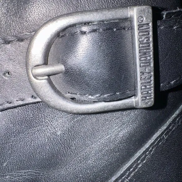 Harley Davidson Women's Black Noir Abriana High Heel Leather Boots‎ Size 10