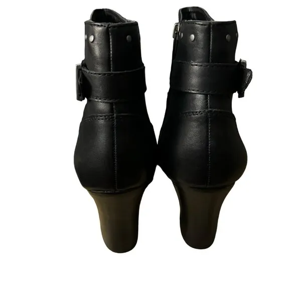 Harley Davidson Women's Black Noir Abriana High Heel Leather Boots‎ Size 10