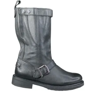 Harley Davidson Women's Dulcie Grey Black Leather Moto Boot Size US 6