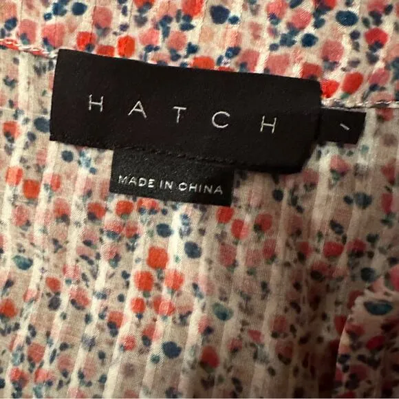 Hatch Maternity Margarette pink‎ Floral Short Sleeve Midi Dress Sz 1 (S)