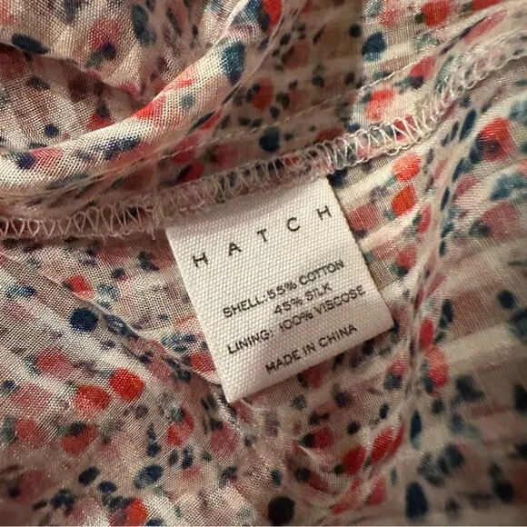 Hatch Maternity Margarette pink‎ Floral Short Sleeve Midi Dress Sz 1 (S)