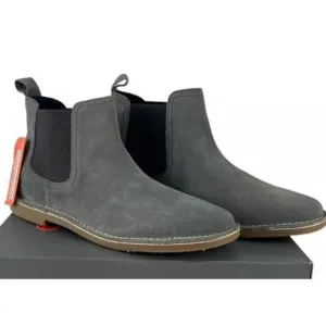 Hawke &amp; Co Chelsea Suede Ankle Boots Almond Toe Elastic Blue Size 13 NWT