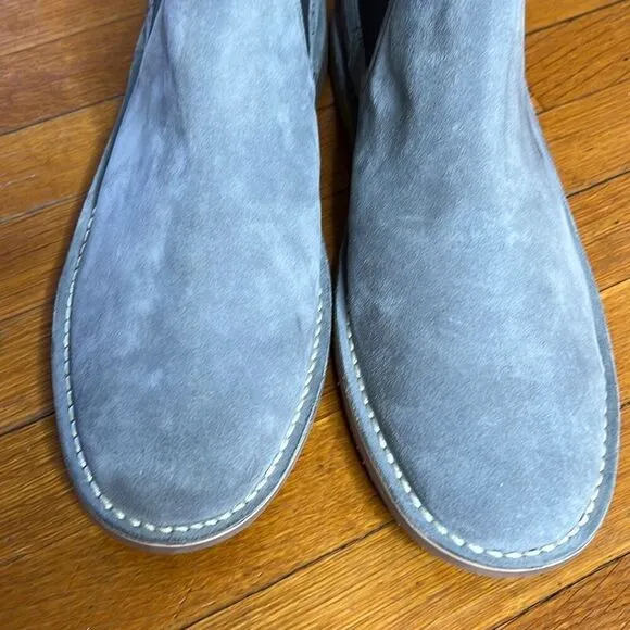 Hawke &amp; Co Chelsea Suede Ankle Boots Almond Toe Elastic Blue Size 13 NWT