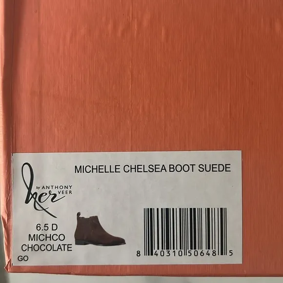 HER by Anthony Veer Michelle Chelsea Leather Boots in Brown, Size 6.5 NEW in Box