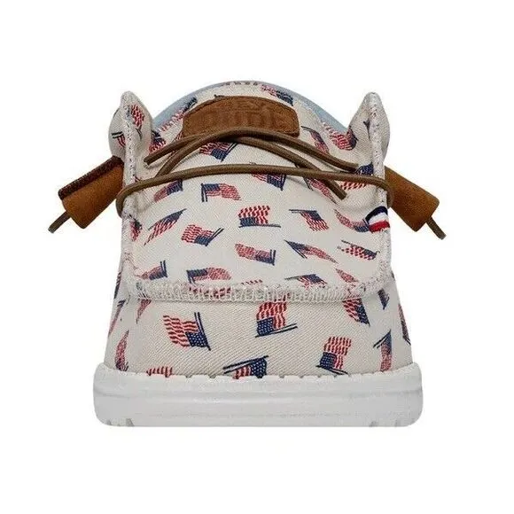 Hey Dude Wally Americana Flag Men's Size 11 Comfort Shoes Slip On‎ New 40395-1JR