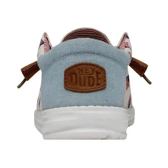 Hey Dude Wally Americana Flag Men's Size 11 Comfort Shoes Slip On‎ New 40395-1JR