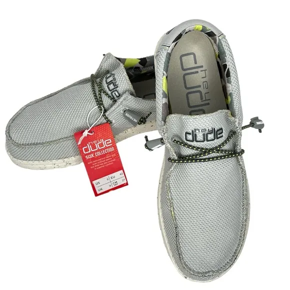 Hey Dude Wally Sox Men’s Gray Triple Needle Fog Slip On Casual Shoes Size 9