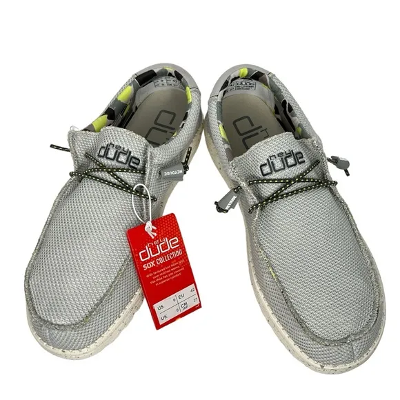 Hey Dude Wally Sox Men’s Gray Triple Needle Fog Slip On Casual Shoes Size 9