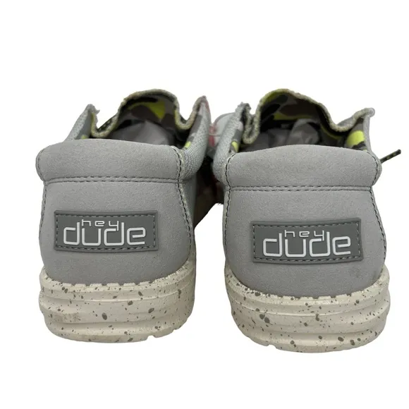 Hey Dude Wally Sox Men’s Gray Triple Needle Fog Slip On Casual Shoes Size 9