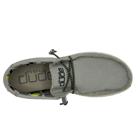 Hey Dude Wally Sox Men’s Gray Triple Needle Fog Slip On Casual Shoes Size 9