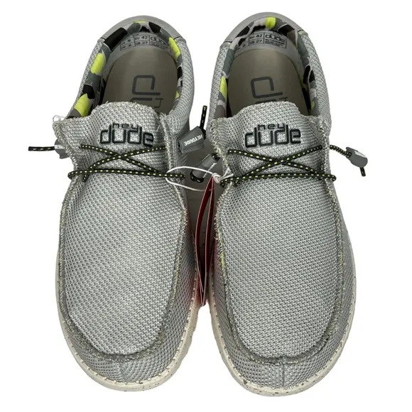 Hey Dude Wally Sox Men’s Gray Triple Needle Fog Slip On Casual Shoes Size 9
