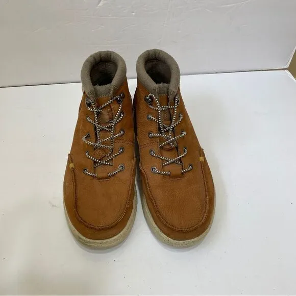 HEY DUDE BRADLEY LEATHER BOOTS IN BROWN