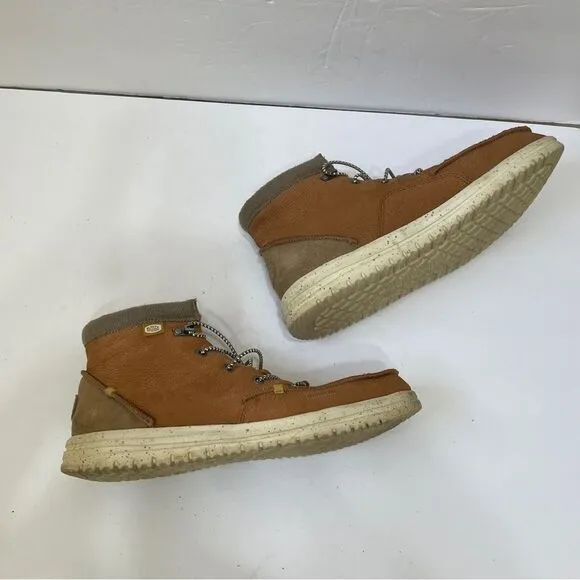 HEY DUDE BRADLEY LEATHER BOOTS IN BROWN