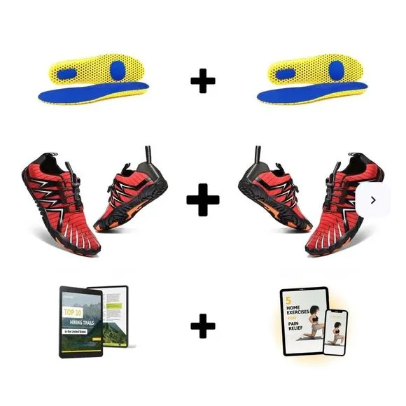 HIKE Barefoot Barekick Explorer Healthy&amp;NonSlip Shoes(Unisex)size8.5 Blk/Red Nwt