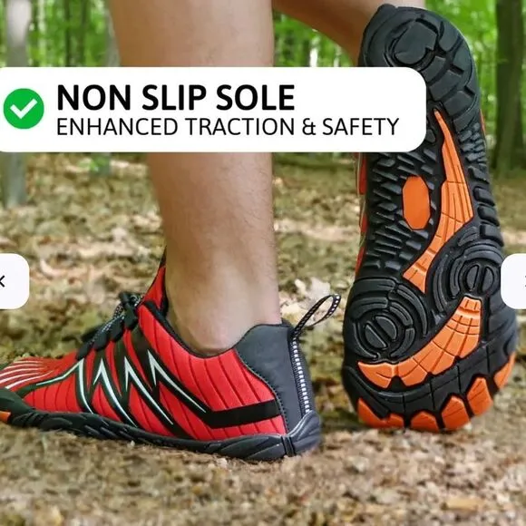 HIKE Barefoot Barekick Explorer Healthy&amp;NonSlip Shoes(Unisex)size8.5 Blk/Red Nwt