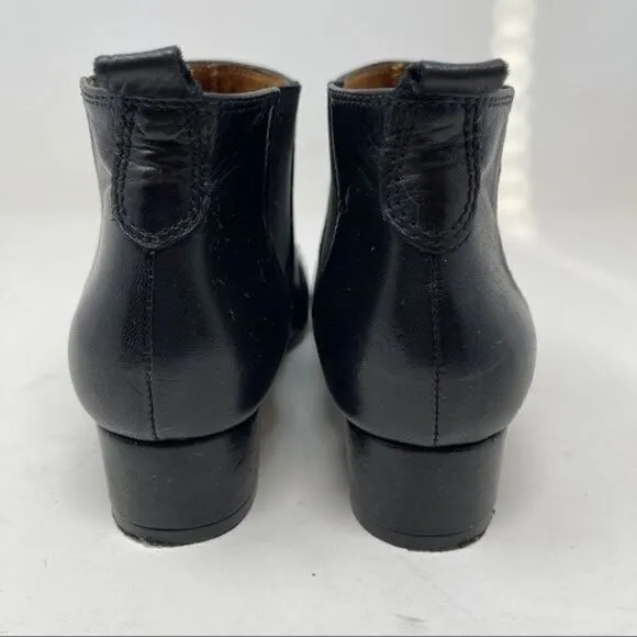 Hispanitas Bailarinas Ankle Boots Black Leather Womens EU 36 Silver Stud Pull-On