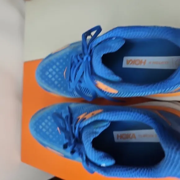 HOKA Kids Blue and Orange Running Shoes Size 9.5