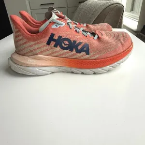HOKA Mach 4 Running Shoes Orange Coral White ProFly  Women 7.5B Lightweight