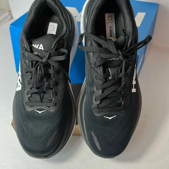HOKA one one Bondi 8 Running Shoes black/white casual summer vacation outdoor
