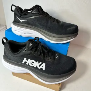 HOKA one one Bondi 8 Running Shoes black/white casual summer vacation outdoor