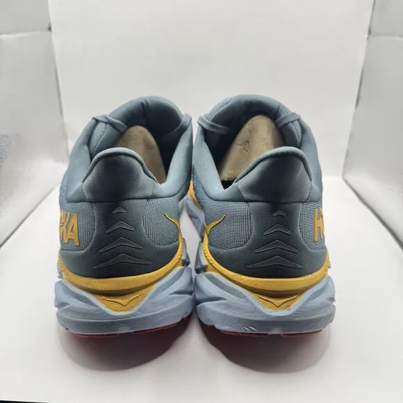 Hoka One One Clifton 8 Mens 13D Goblin Blue Yellow Running Shoes Cushioned Racer