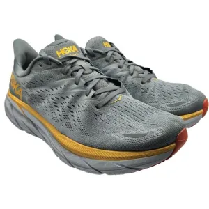 Hoka One One Clifton 8 Mens 13D Goblin Blue Yellow Running Shoes Cushioned Racer