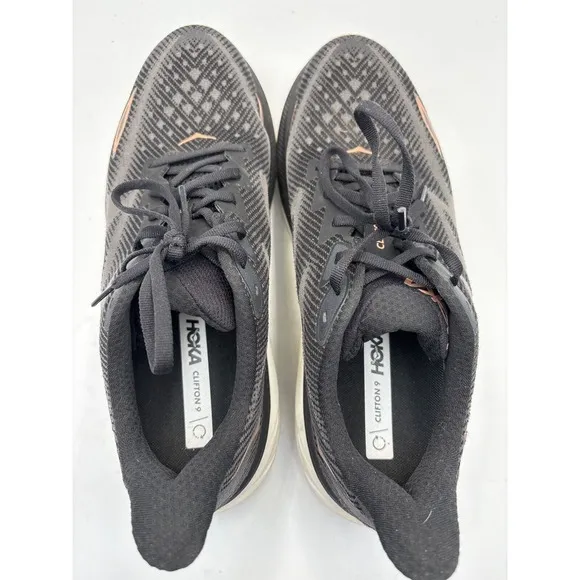 Hoka One One Clifton 9 Black Rose Gold Women's, Size 12B