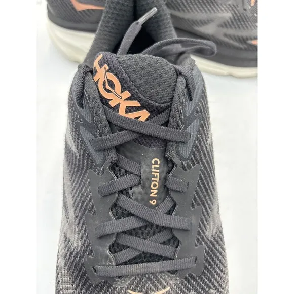 Hoka One One Clifton 9 Black Rose Gold Women's, Size 12B