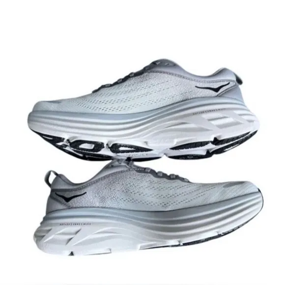 Hoka One One Men’s Bondi 8 in Light Gray Size 10 Athletic Sneakers