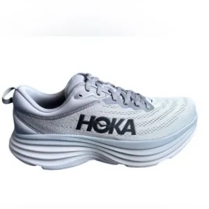 Hoka One One Men’s Bondi 8 in Light Gray Size 10 Athletic Sneakers